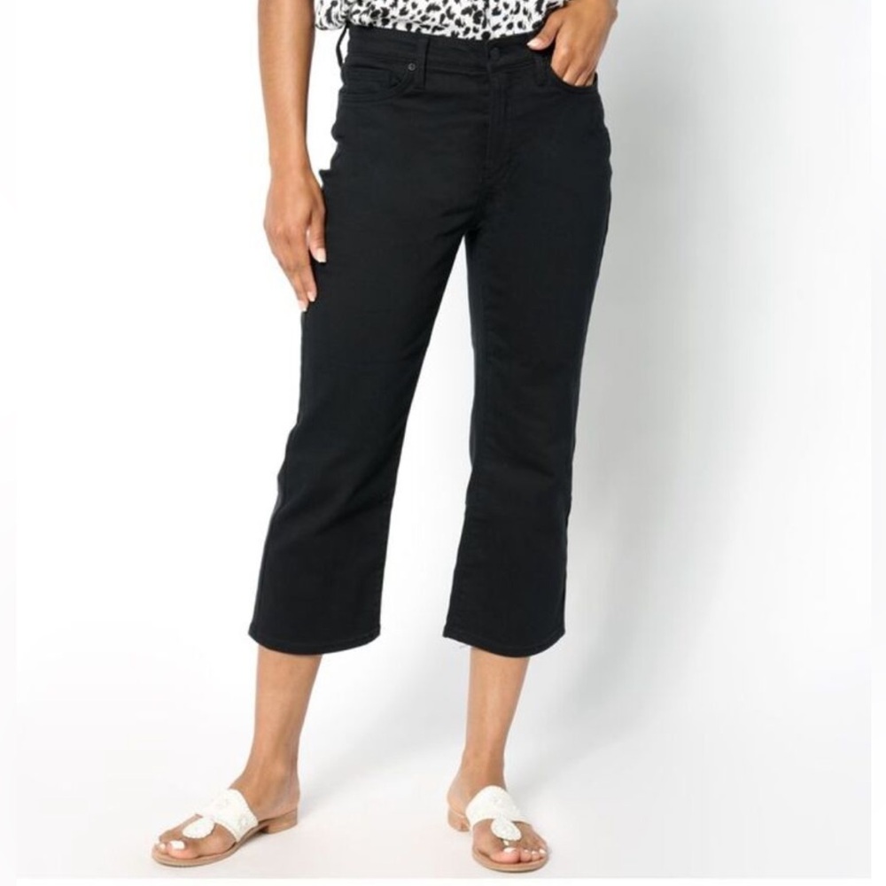 NYDJ Women's Pants Sz 8 Tall High Rise Joni CapriCool Embrace Black A645194